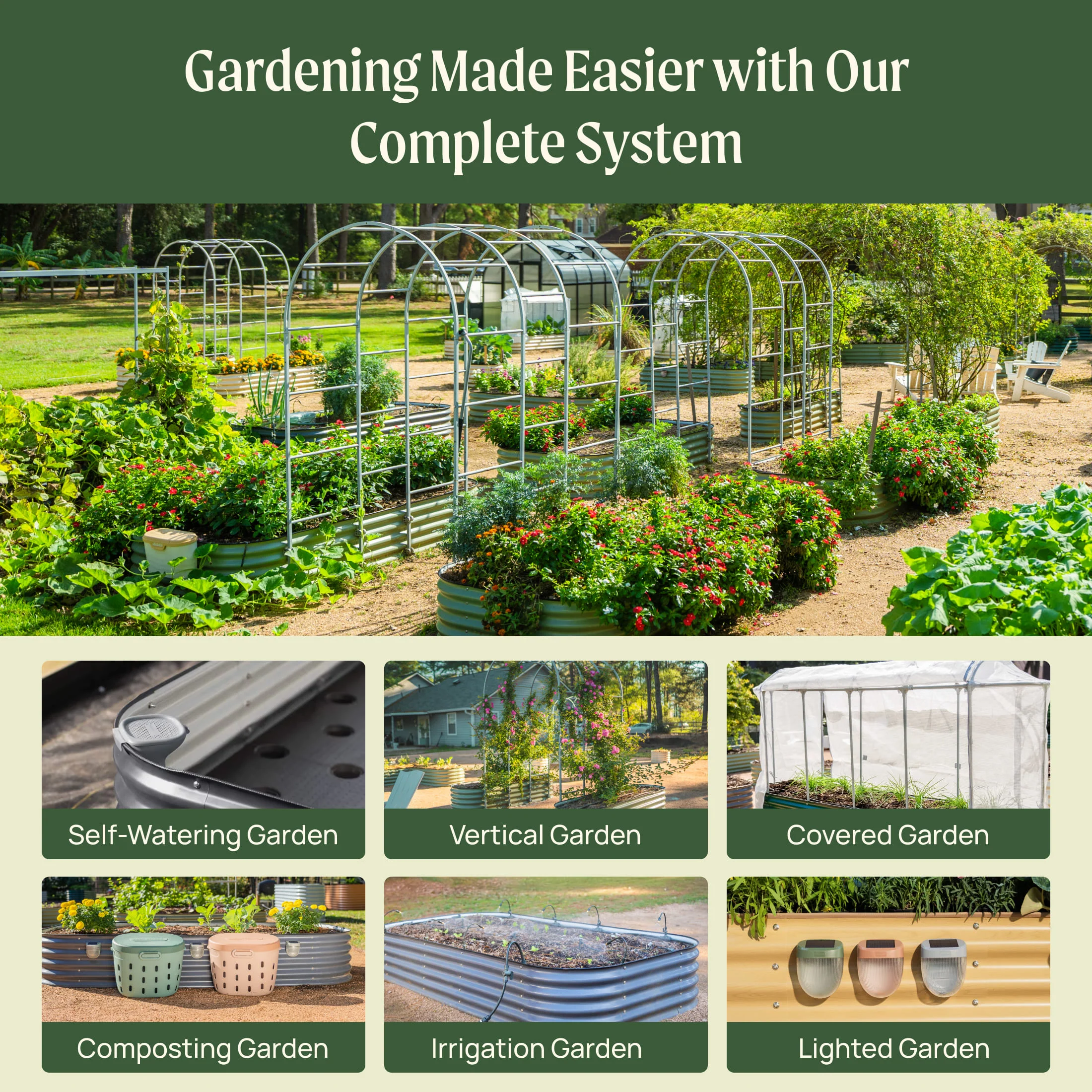 32" Extra Tall 9 In 1 Large Modular Metal Raised Garden Bed Kit - Image 10
