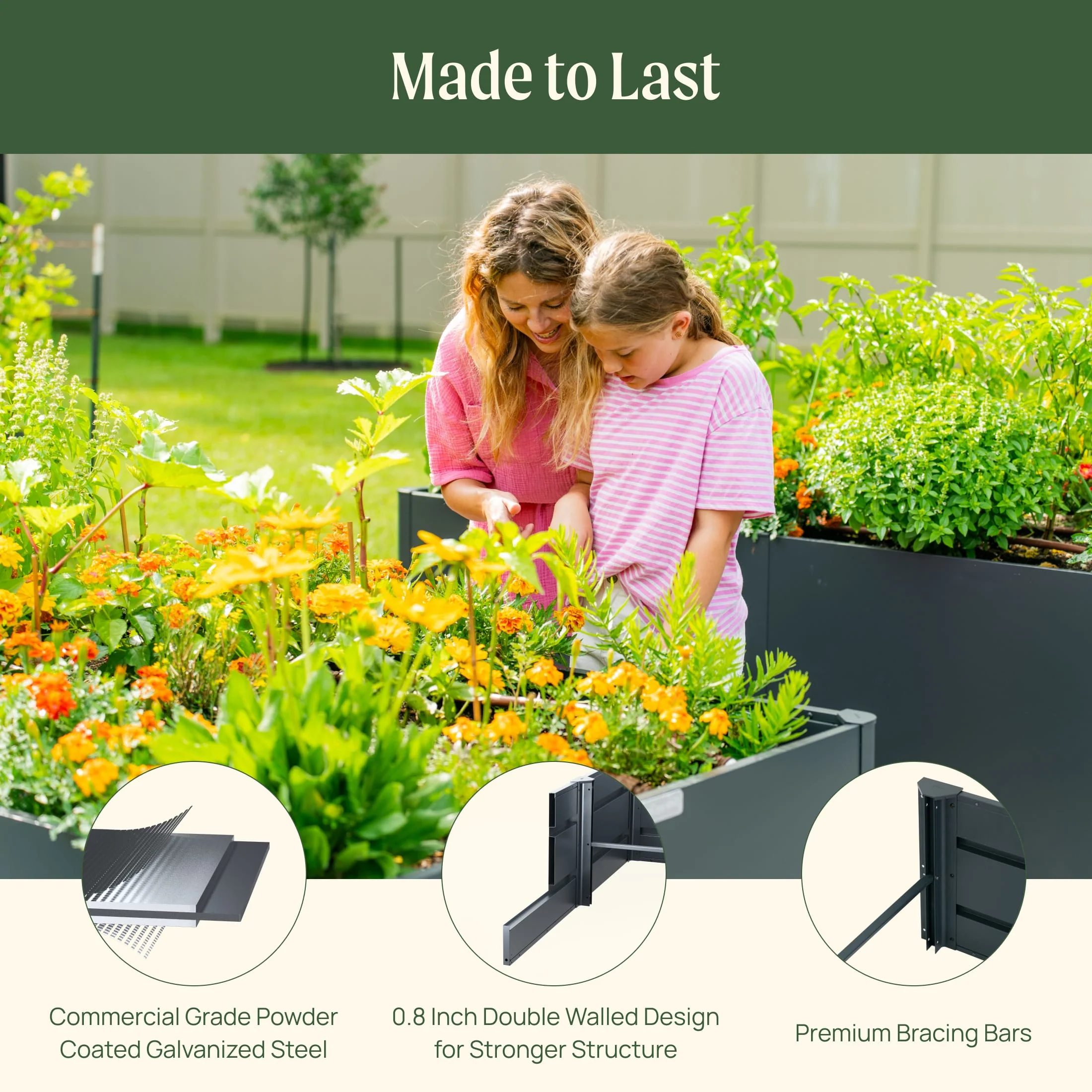 32" Extra Tall Modern 27" x 83" Metal Raised Garden Bed - 1 Pack - Image 8