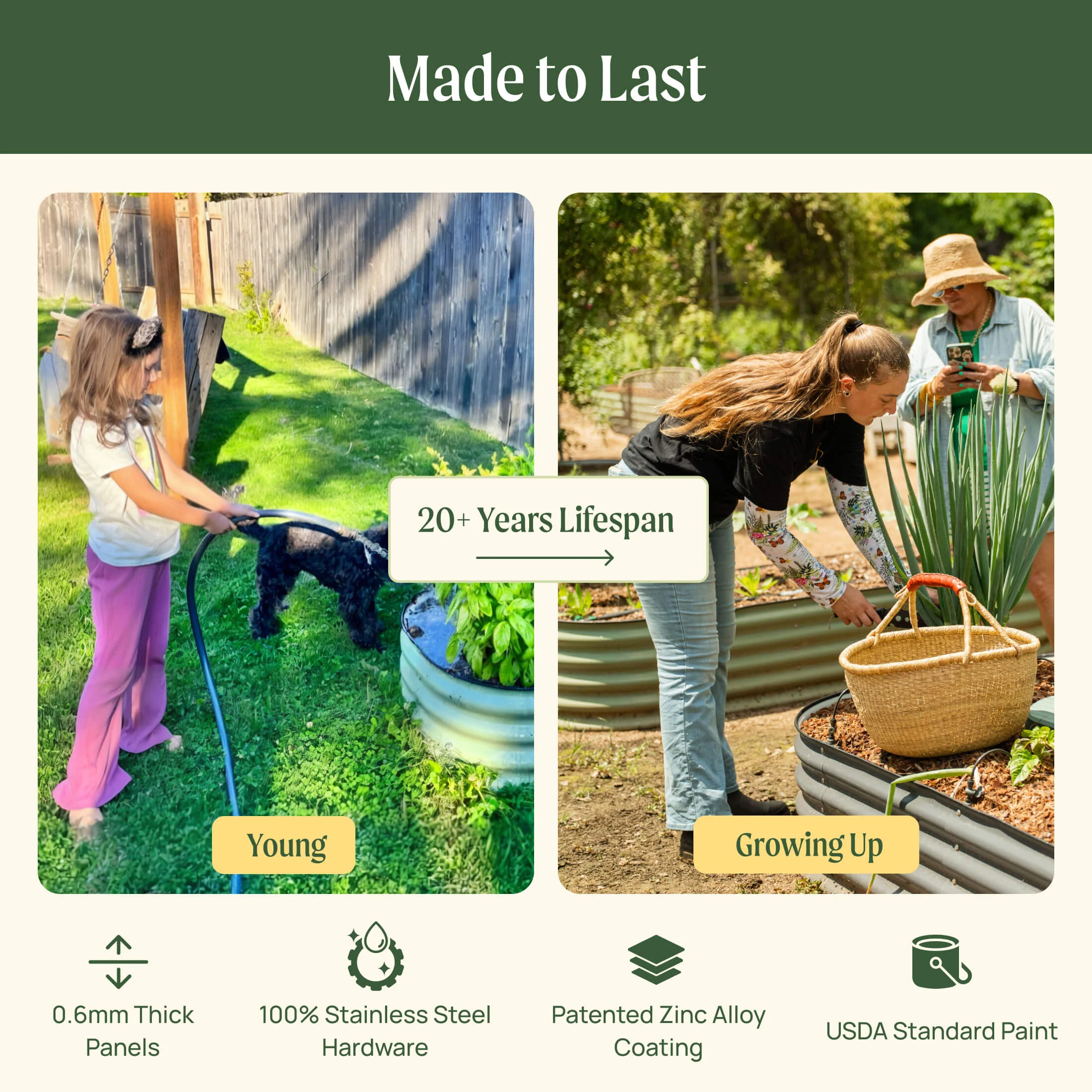 32" Extra Tall 9 In 1 Large Modular Metal Raised Garden Bed Kit - Image 11