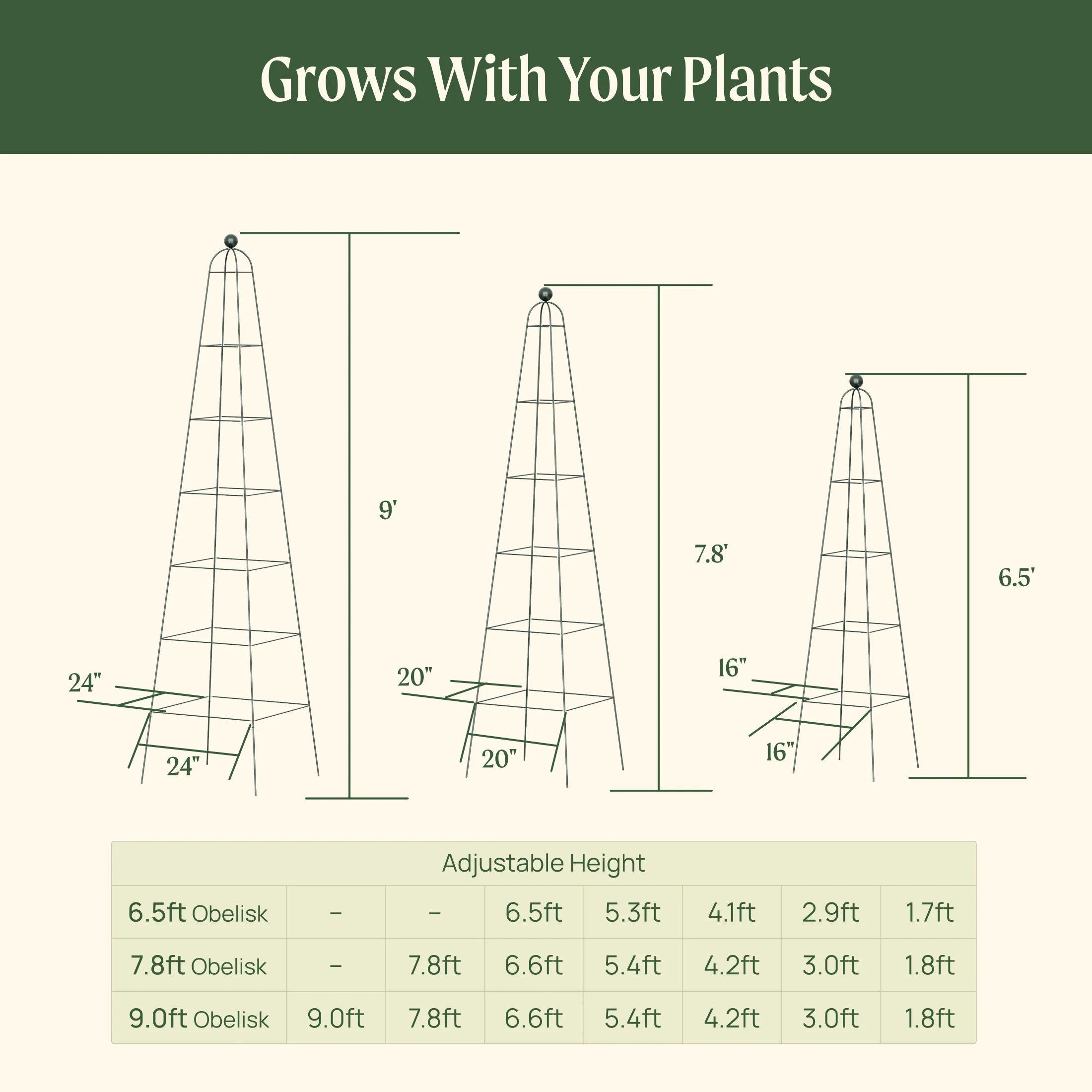 Pyramid Obelisk Garden Trellis - 7.8 ft - Image 6
