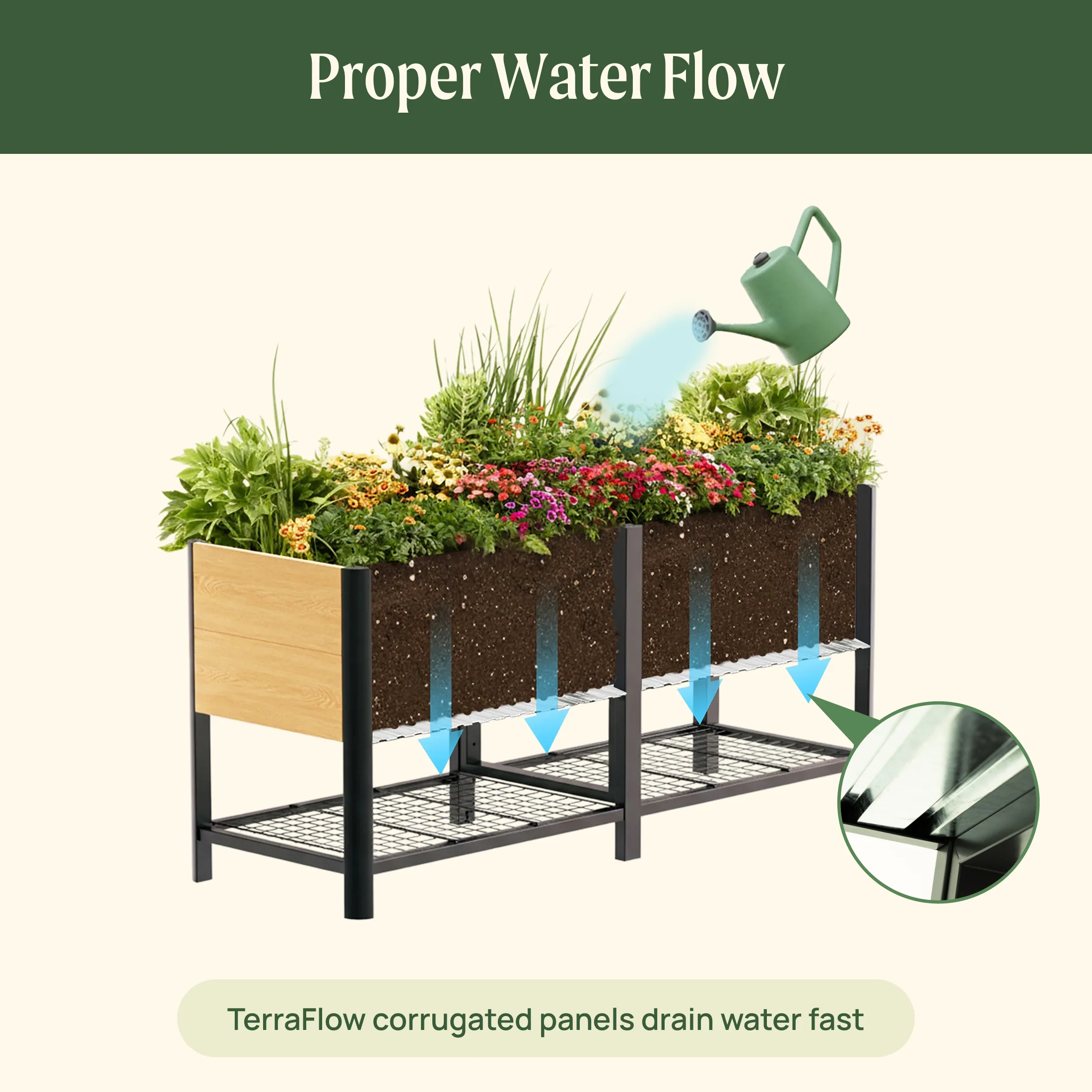 Woodgrain Elevated Garden Bed  2.0' x 4.0' - Image 3